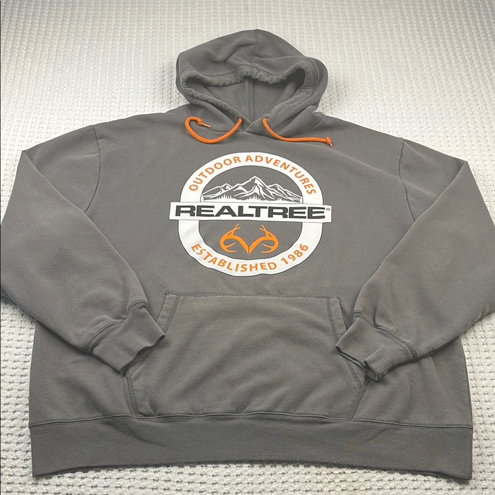 Realtree Outdoor Adventures Hoodie Gray Orange Accents Size XL Pre Owned